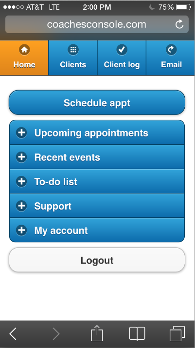 Mobile Schedule Screen