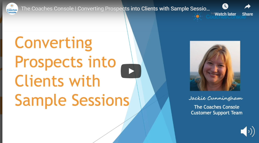 Converting Prospects into Clients with Sample Sessions